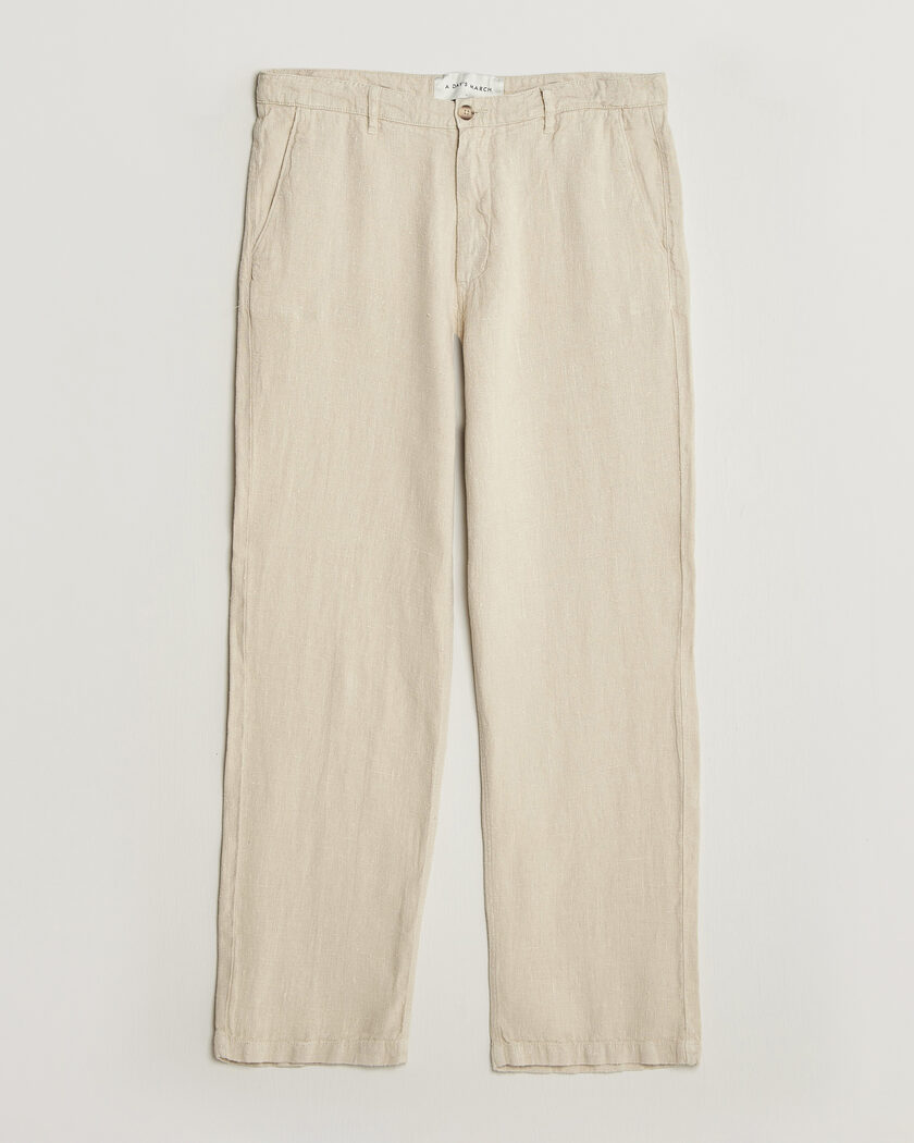 NN07 Billie Linen Drawstring Trousers Oat at CareOfCarl.com