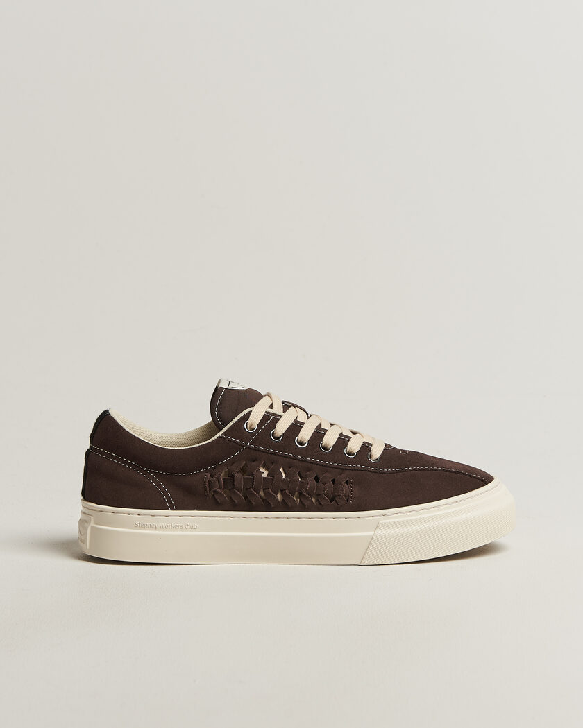 Stepney Workers Club Dellow 02 Woven Suede Sneaker Dark Brown – Brown