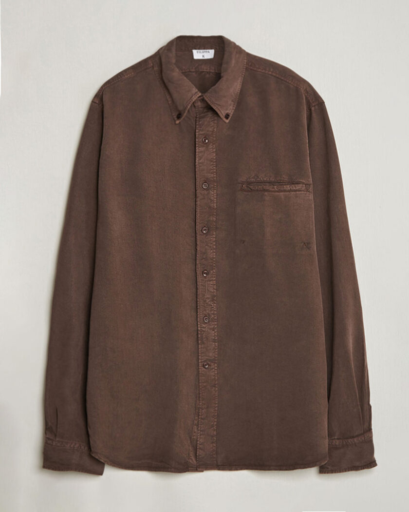 Filippa K Zack Lyocell Shirt Dark Chocolate – Brown