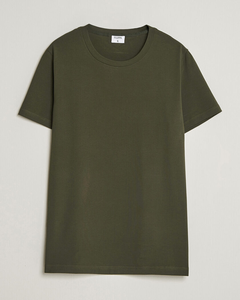 Filippa K Soft Lycra T-Shirt Midnight Olive – Green