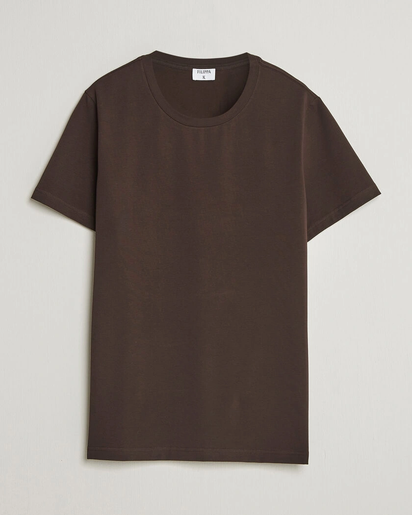 Filippa K Soft Lycra T-Shirt Dark Chocolate – Brown