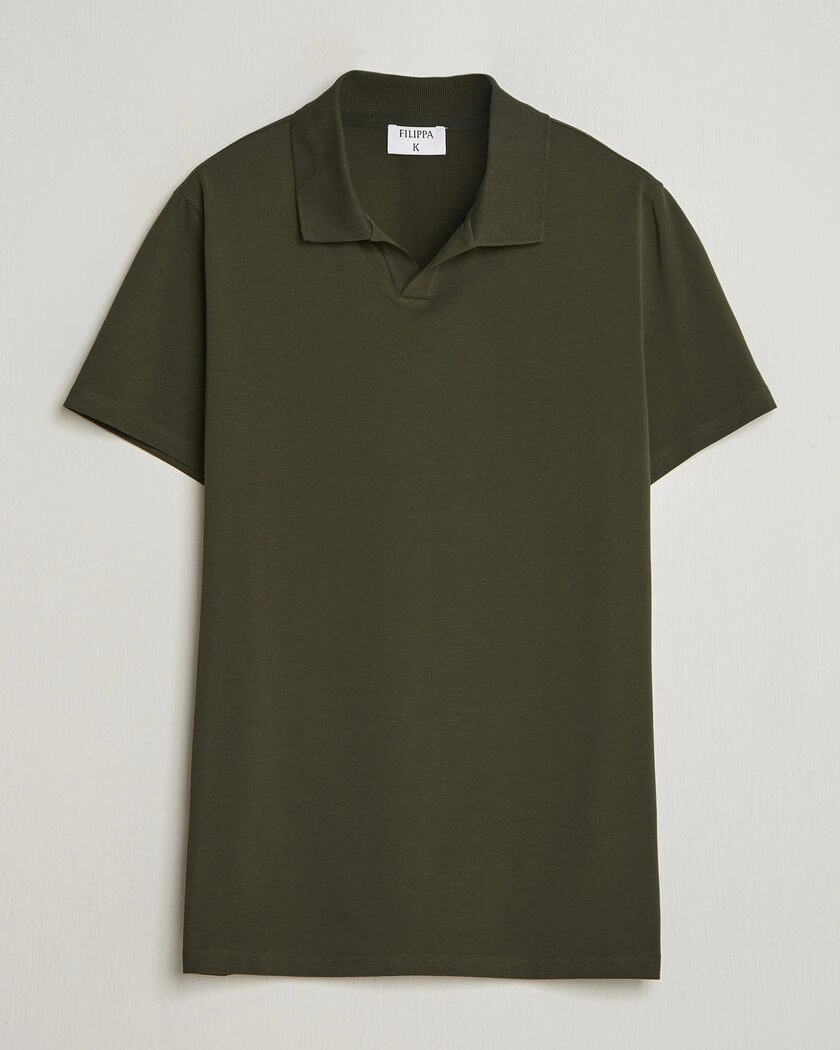 Filippa K Soft Lycra Polo T-Shirt Midnight Olive – Green