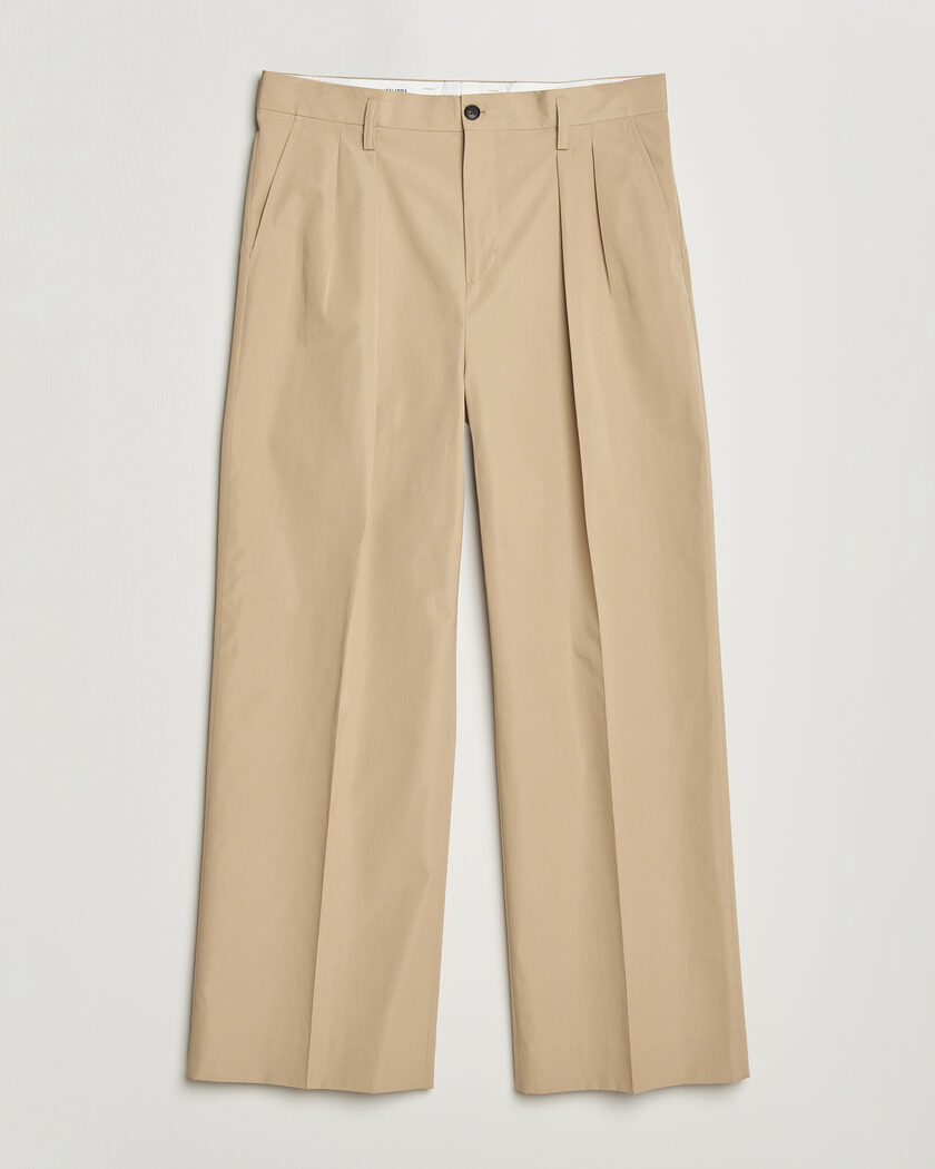 Ralph Lauren Purple Label Pleated Twill Trousers Limestone at