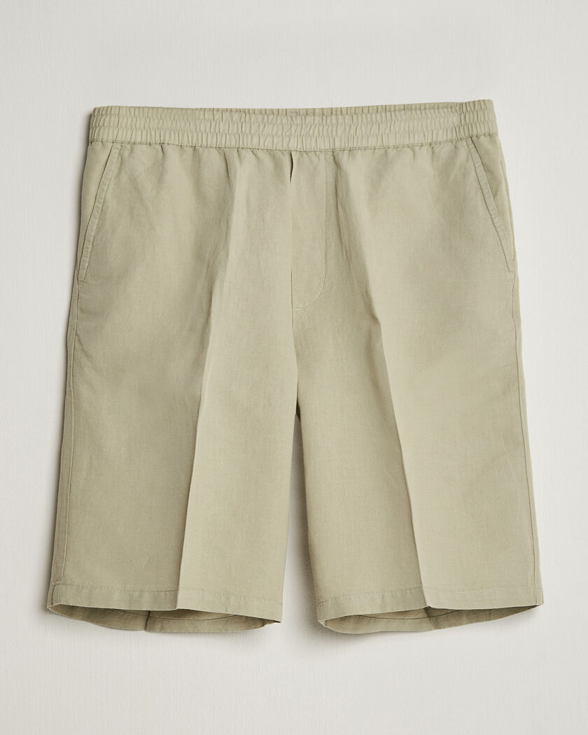 Filippa K Theo Relaxed Linen/Cotton Drawstring Shorts Light Green – Green