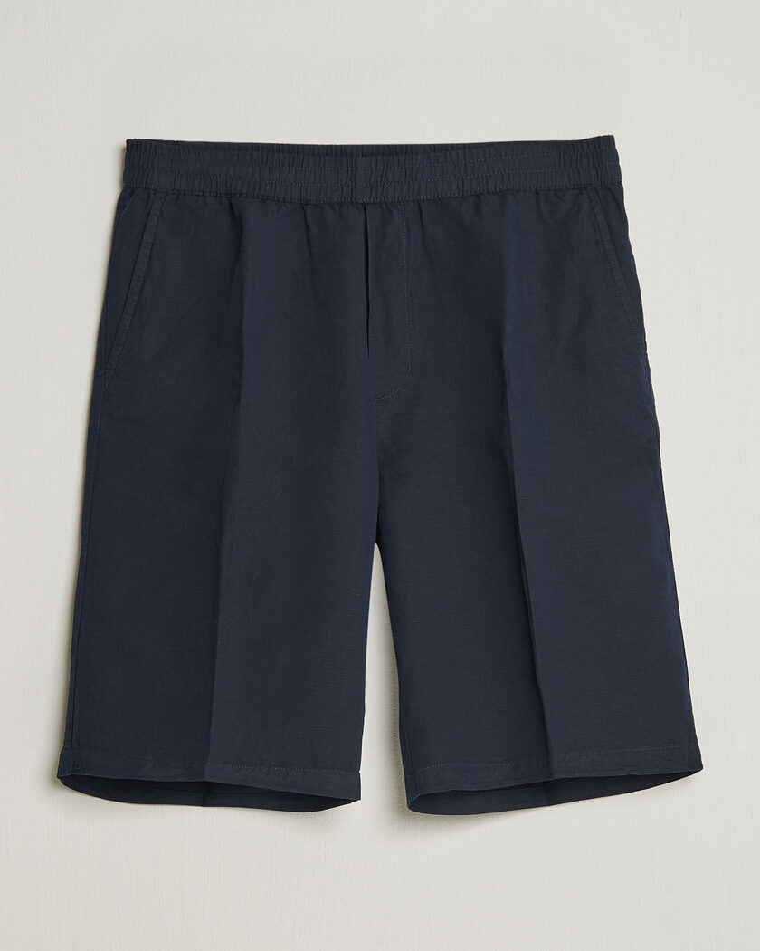 Briglia 1949 Cotton/Linen Drawstring Shorts Navy at CareOfCarl.com