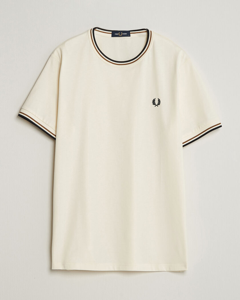 Fred Perry Twin Tipped T-Shirt Ecru – White