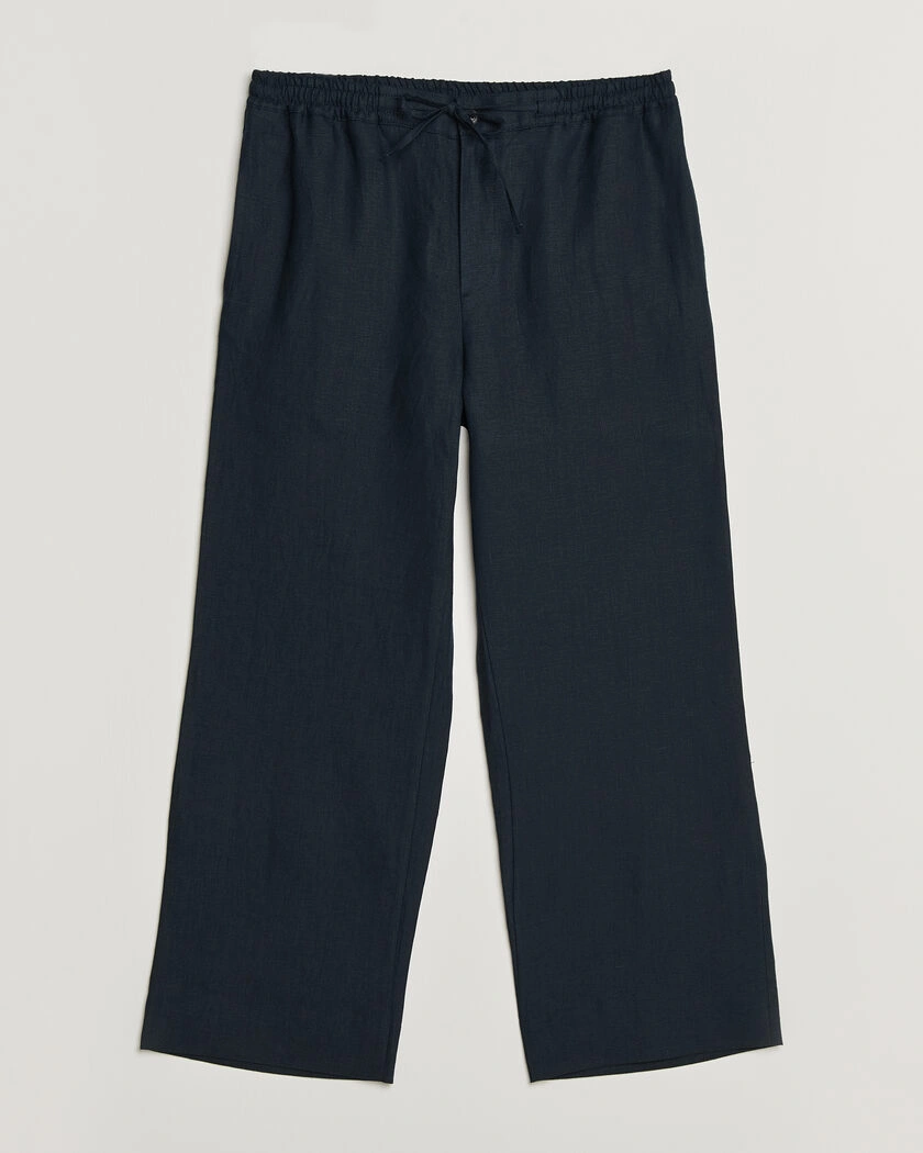 J.Lindeberg Noah Drape Linen Pants Navy – Blue