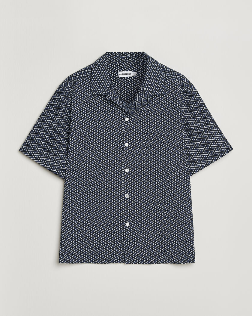 J.Lindeberg Donso Geo Printed Resort Shirt Estate Navy – Blue