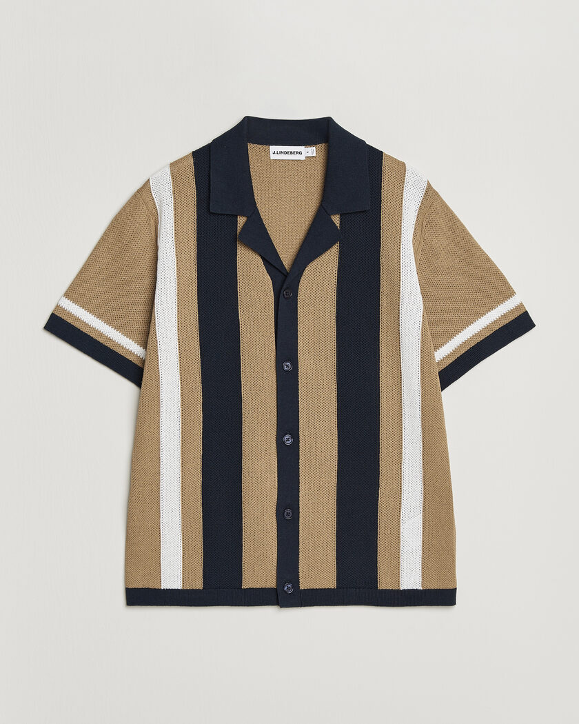 J.Lindeberg Remus Knitted Resort Shirt Kelp – Multi-colour