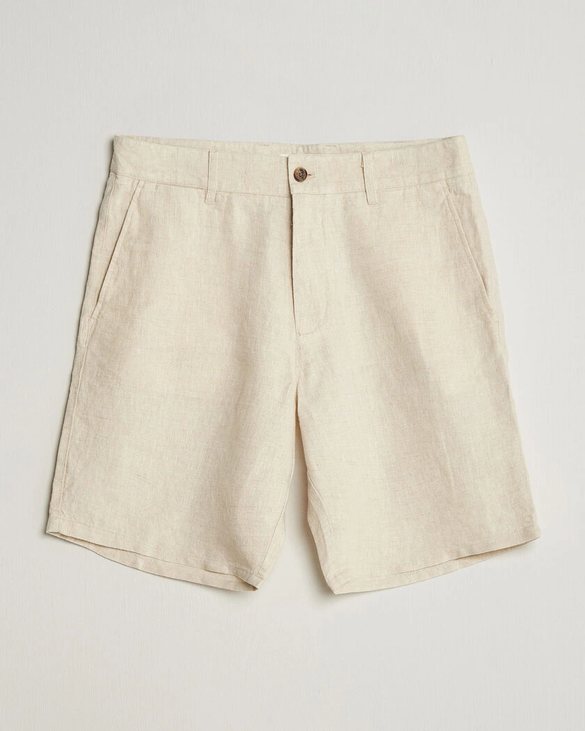 NN07 Aden Linen Shorts Oat – Beige