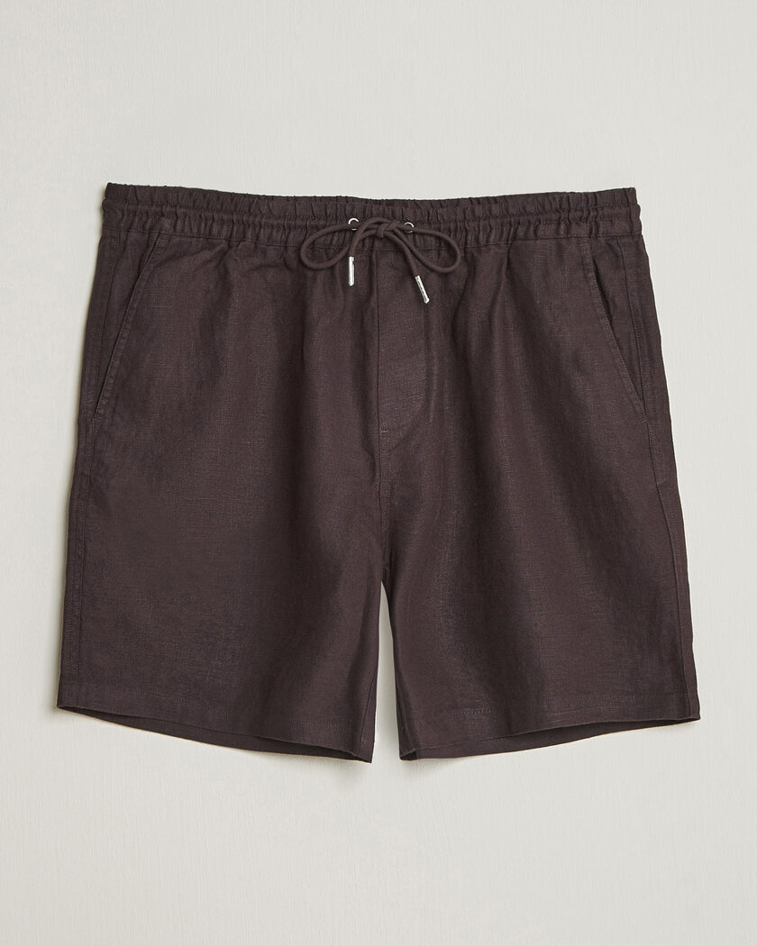 NN07 Gregor Linen Drawstring Shorts Dusky Port – Brown