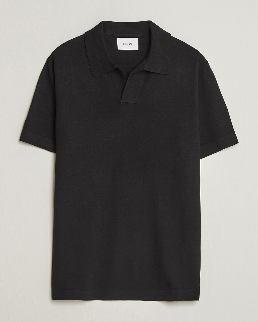 NN07 Ryan Cotton/Linen Polo Black – Black