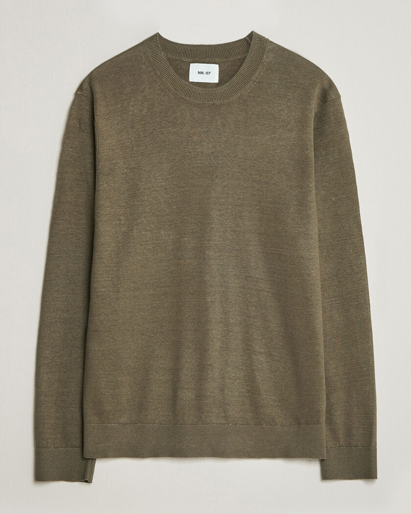 NN07 Ted Linen Knitted Sweater Capers Green – Green