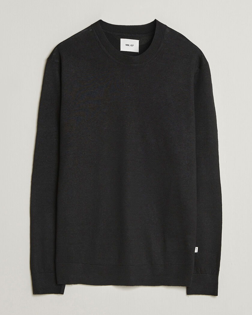NN07 Ted Linen Knitted Sweater Black – Black