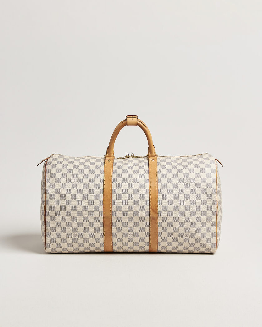 Louis Vuitton Pre-Owned Keepall 50 Damier Azur – White