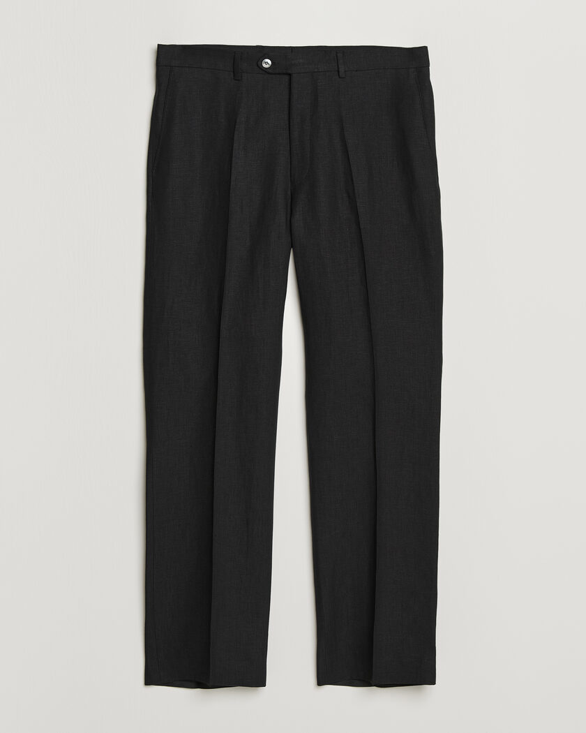 Oscar Jacobson Dell S Linen Trousers Black – Black