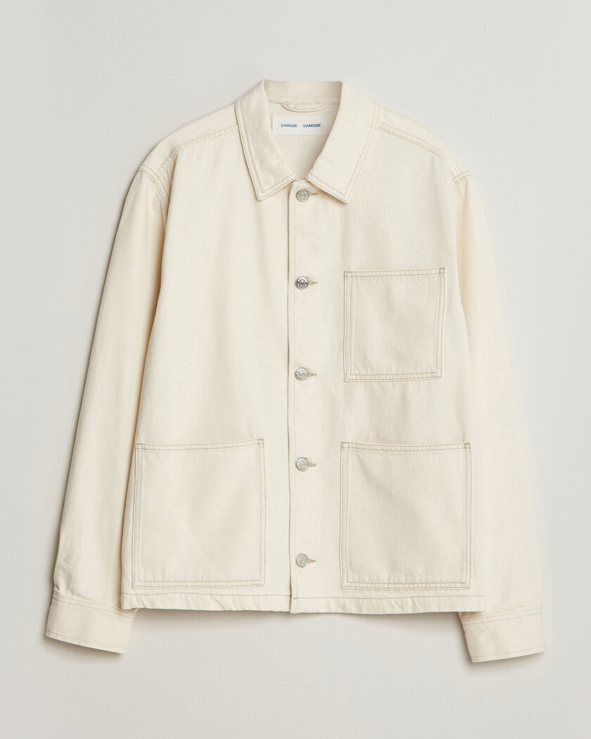 Samsøe Samsøe Chore Denim Overshirt Soft Natural – White
