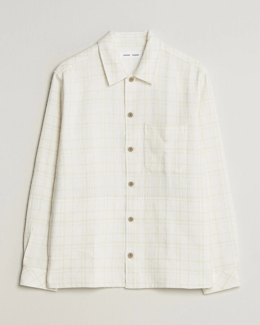 Samsøe Samsøe Damon Checked Overshirt Silver Birch – Beige