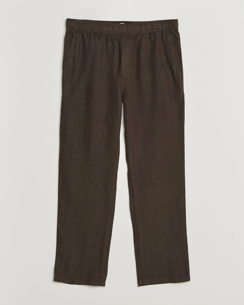 Samsøe Samsøe Jabari Linen Drawstring Trousers Turkish Coffee – Brown