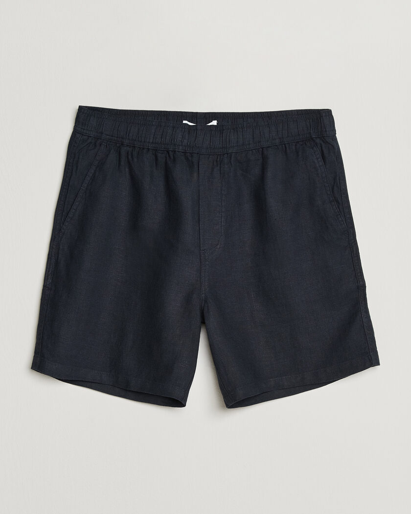 Samsøe Samsøe Jabari Linen Drawstring Shorts Salute Navy – Blue