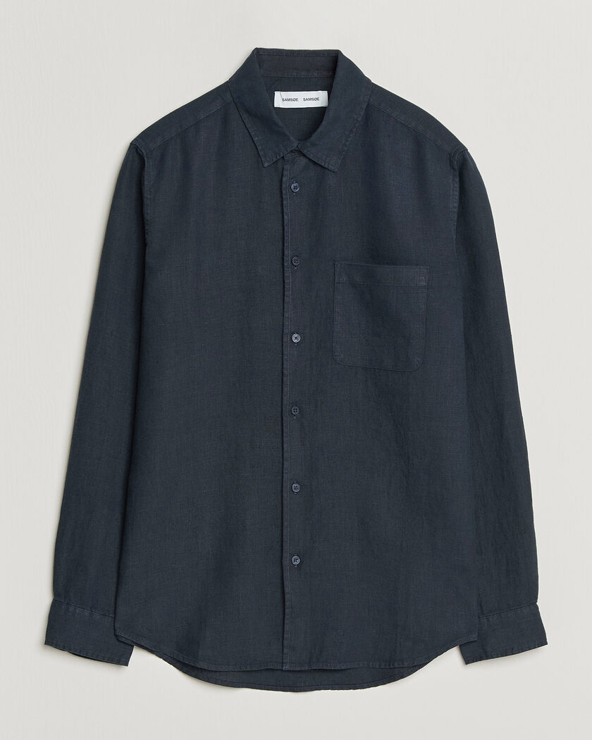 Samsøe Samsøe Liam Linen Shirt Salute Navy – Blue