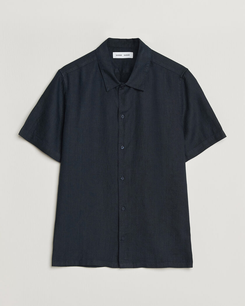 Samsøe Samsøe Avan Linen Short Sleeve Shirt Salute Navy – Blue
