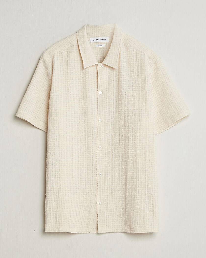 Samsøe Samsøe Avan Structured Short Sleeve Shirt Clear Cream – White