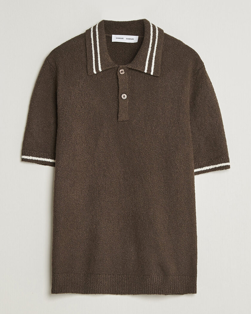 Samsøe Samsøe Pedro Knitted Polo Turkish Coffee – Brown