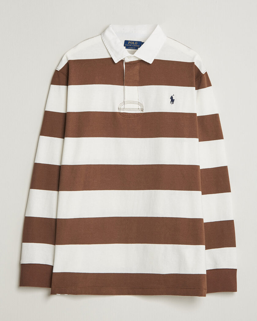 Polo Ralph Lauren Block Striped Rugby Pale Russet/Trophy Cream – Brown
