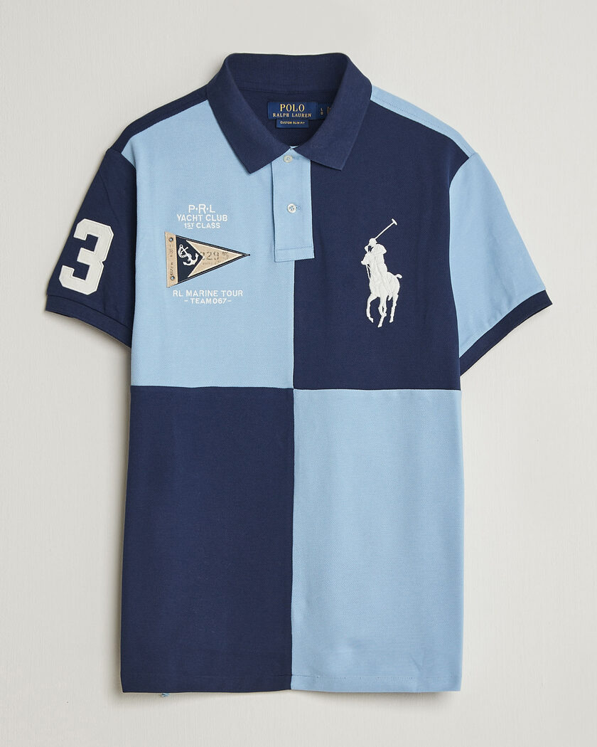 Polo Ralph Lauren Custom Slim Rugby Block Polo NPT Navy/Powder Blue – Blue
