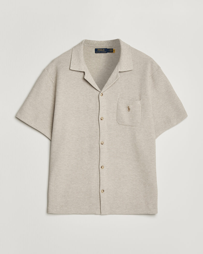 Polo Ralph Lauren Textured Camp Collar Cardigan Light Walnut Brown – Brown
