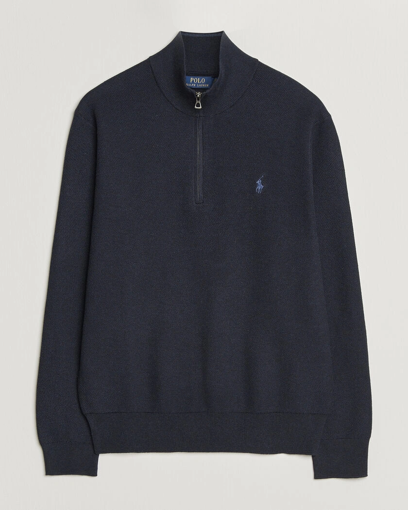 Polo Ralph Lauren Textured Half-Zip Navy Heather – Blue