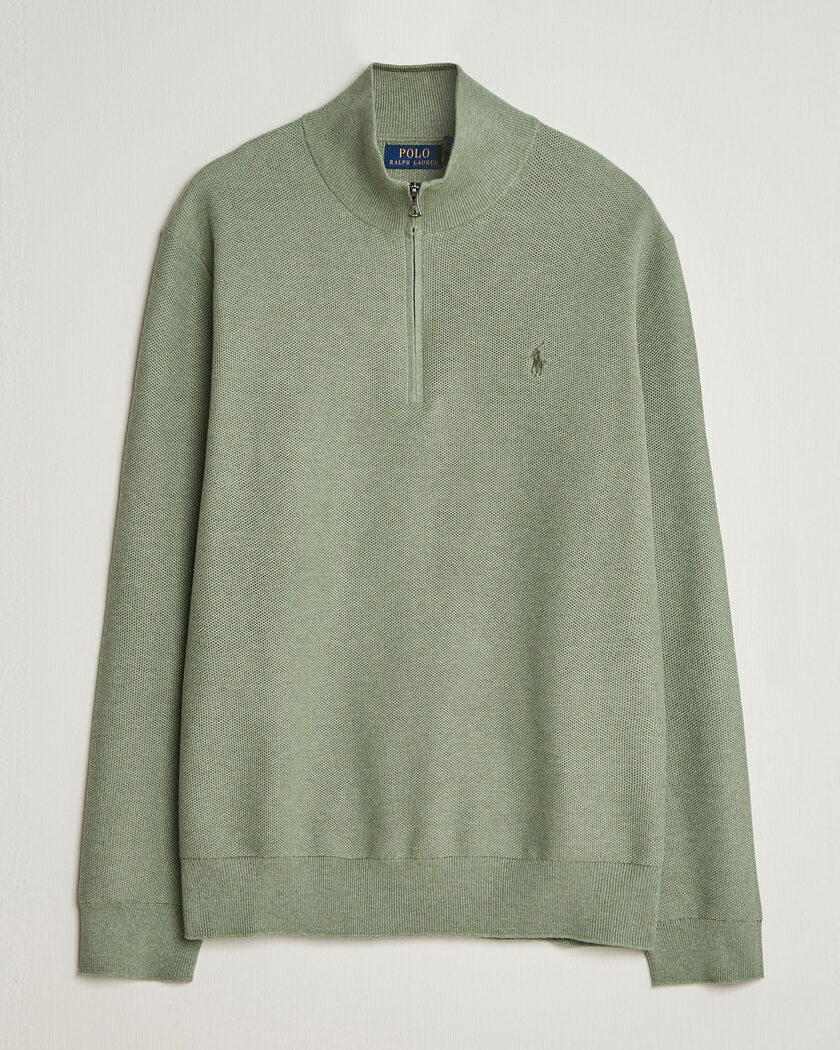 Polo Ralph Lauren Textured Half-Zip Pistachio Green at CareOfCarl.com