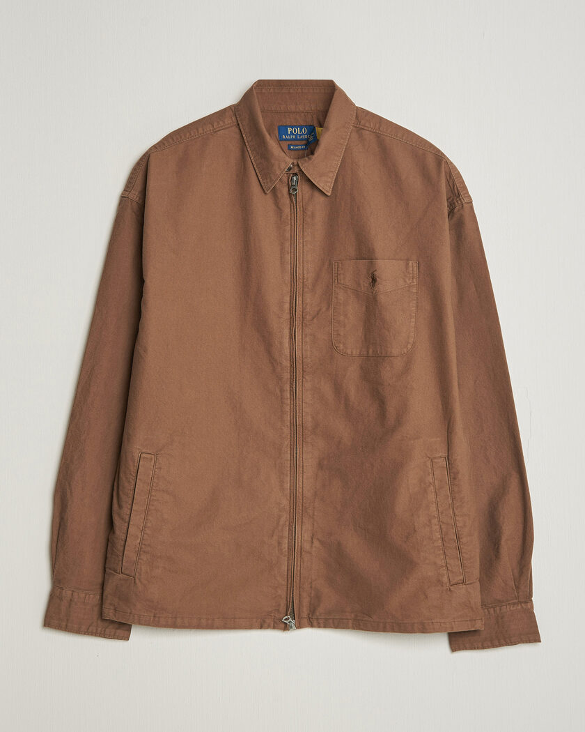 Polo Ralph Lauren Osaca Oxford Zip Overshirt Chestnut – Brown