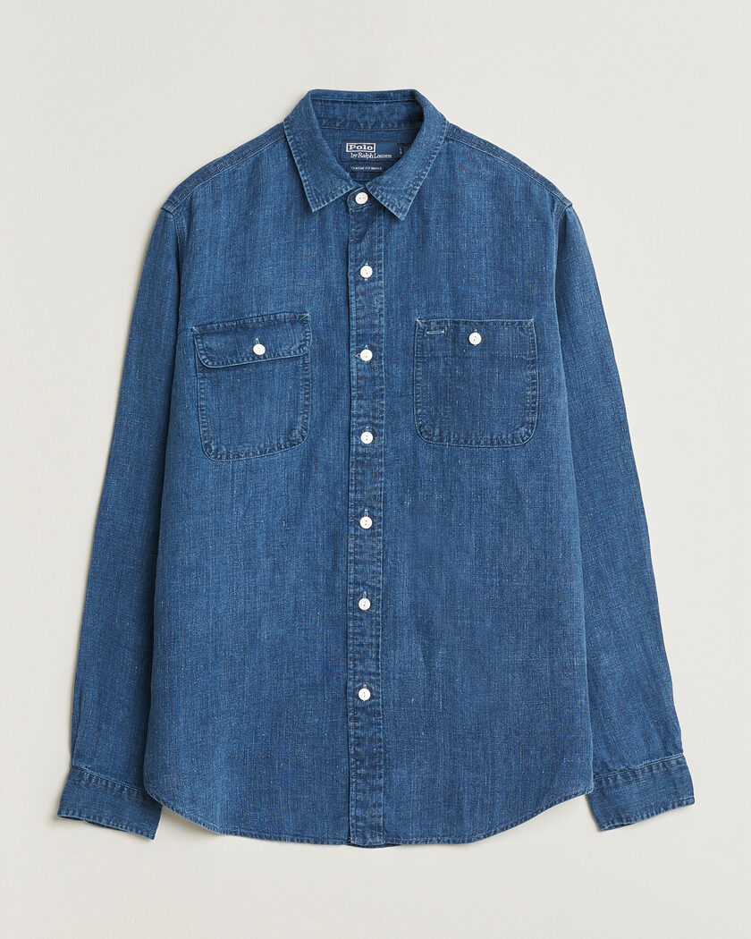 Polo Ralph Lauren Indigo/Linen Western Shirt Medium Wash – Blue