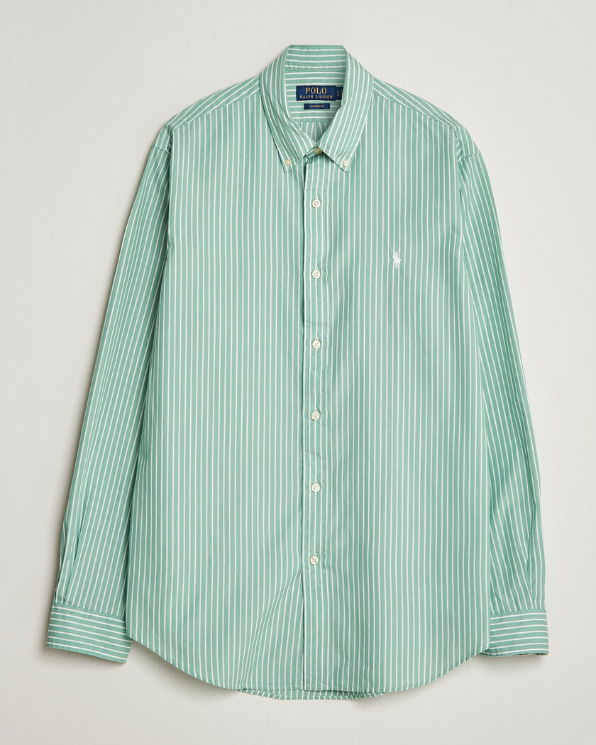 Polo Ralph Lauren Custom Fit Stripe Poplin Shirt Faded Mint – Green