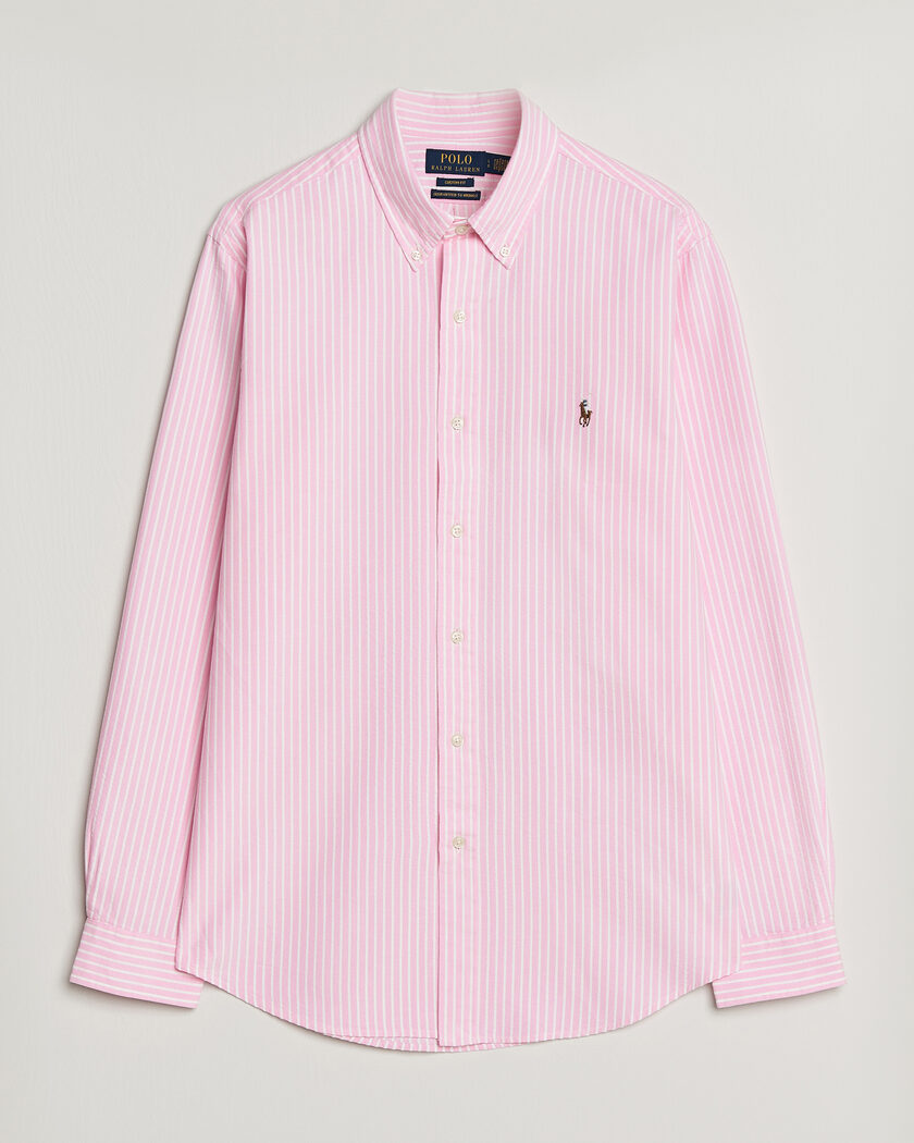  Polo Ralph Lauren Custom Fit Seersucker/Oxford Stripe Shirt New Rose – Pink