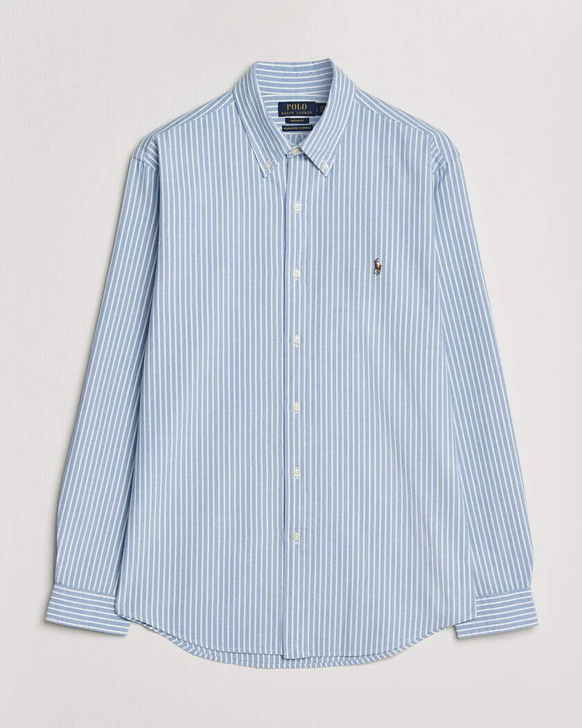 Polo Ralph Lauren Custom Fit Seersucker/Oxford Stripe Shirt Blue – Blue