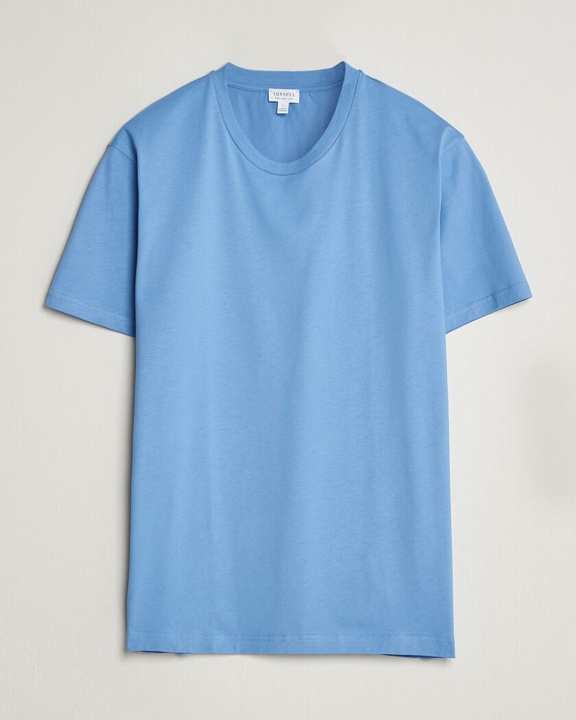 Sunspel Riviera Midweight T-Shirt Azure Blue – Blue