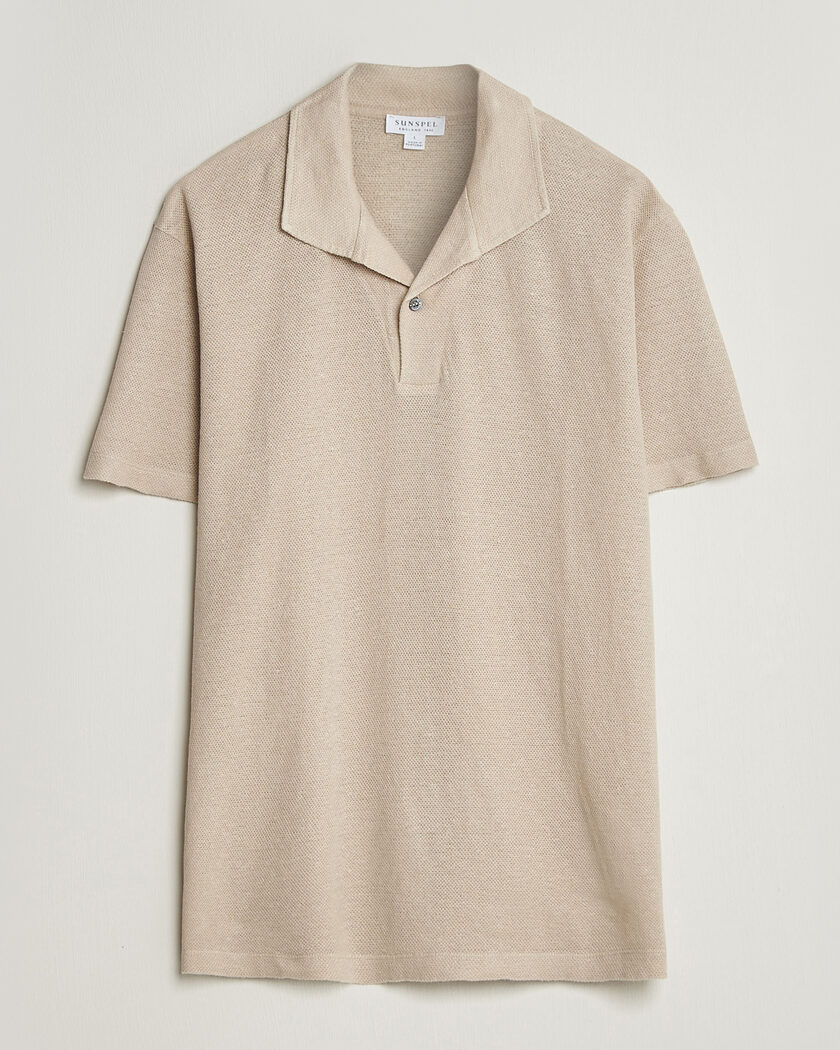 JOHN SMEDLEY SEA COTTON POLO エクリュ John Smedley Adrian Sea Island Cotton Polo Almond