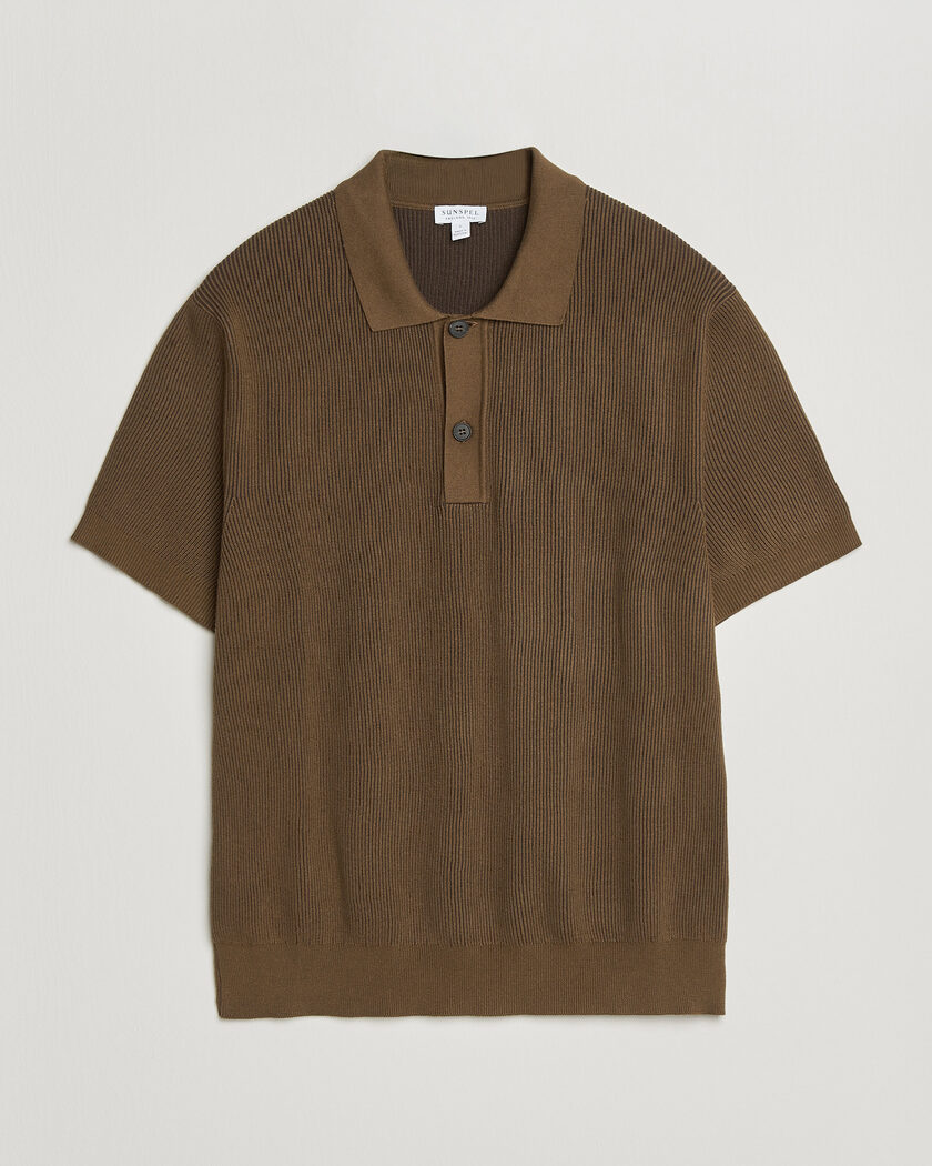 John Smedley Adrian Slim Fit Sea Island Polo Beige Musk at