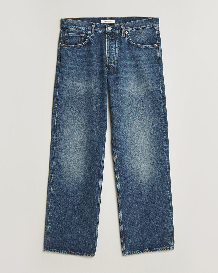 Sunflower Loose Jeans Dark Blue Worn – Blue