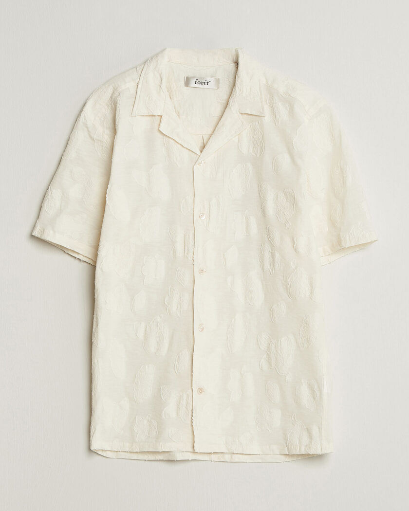 Forét Peer Jaquard Short Sleeve Shirt Cloud – White