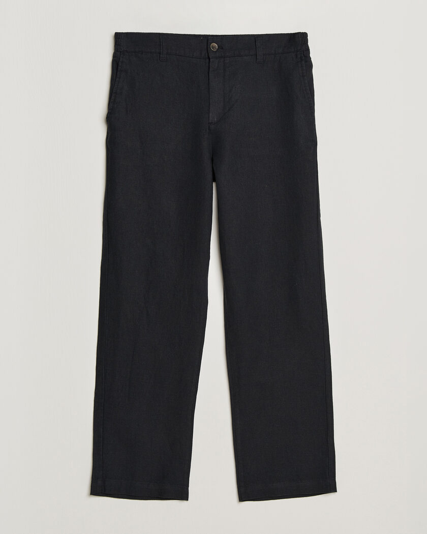 NN07 Theo Linen Trousers Black at CareOfCarl.com