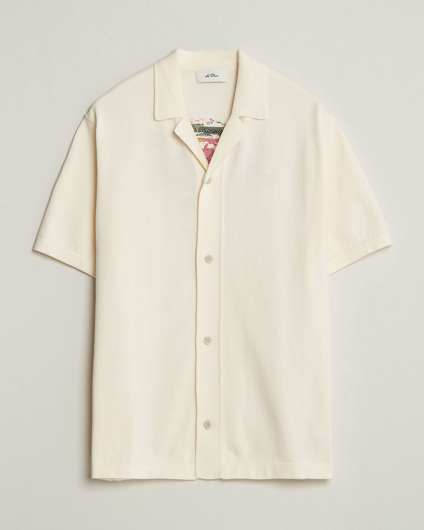Morris Clayton Knitted Short Sleeve Shirt Off White at CareOfCarl.com