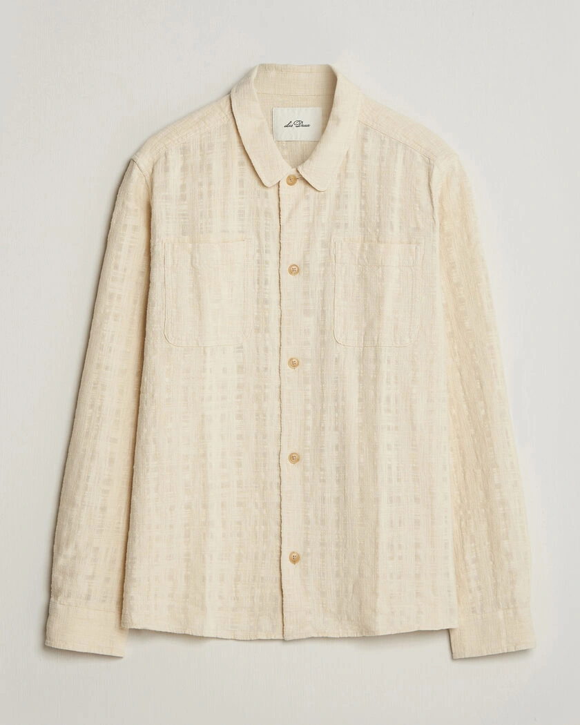 Les Deux Textured Slub Overshirt Ivory – White