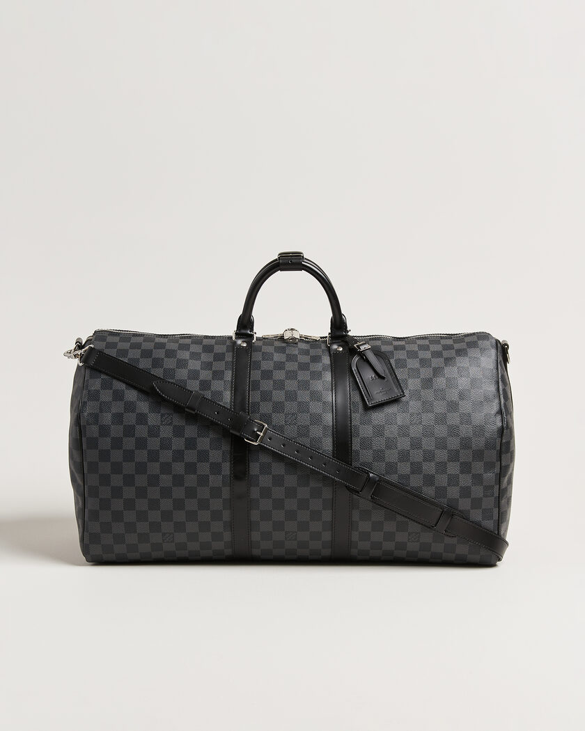 Louis Vuitton Pre-Owned Keepall Bandouliére 55 Damier Graphite – Grey
