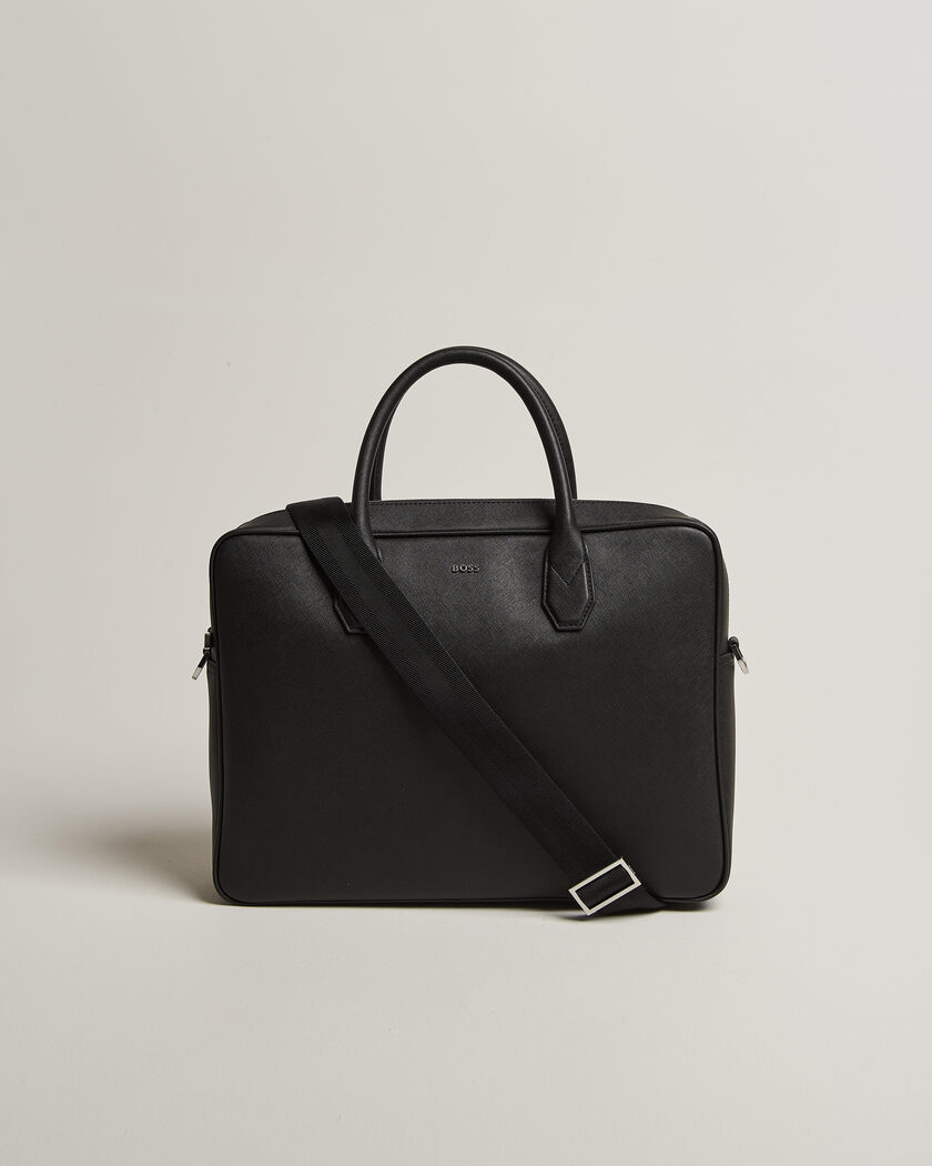 BOSS BLACK Northon Leather Document Case Black – Black