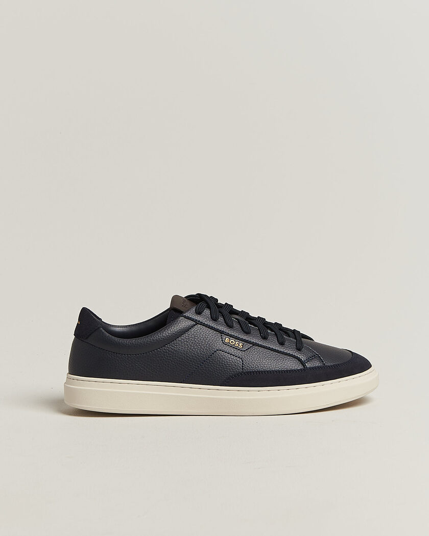 BOSS BLACK Kieran Leather/Suede Sneaker Dark Blue – Blue