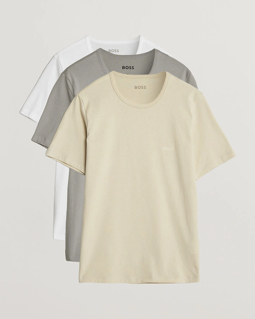 BOSS BLACK 3-Pack Crew Neck T-Shirt White/Beige/Grey – Multi-colour
